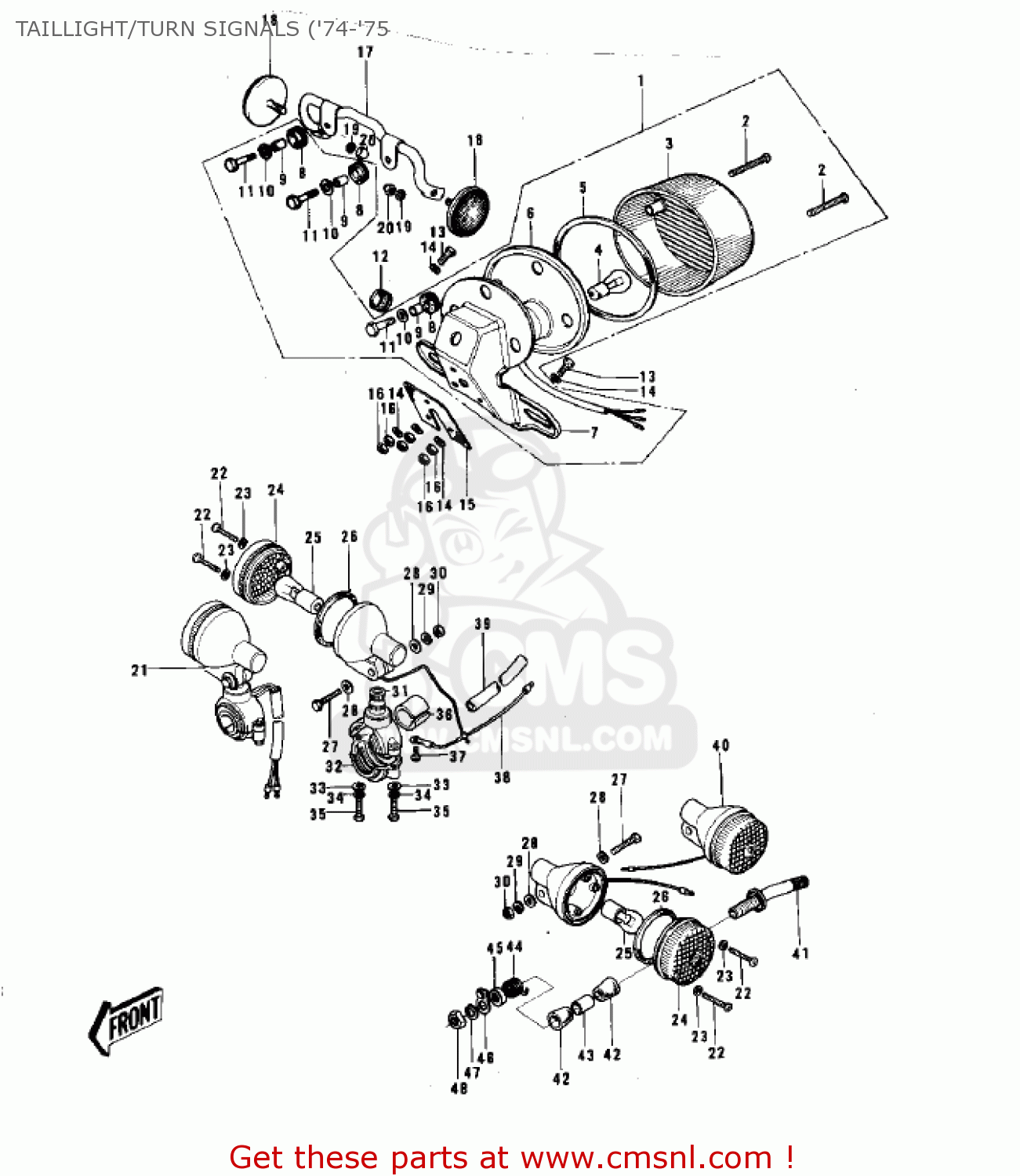 TAILLIGHT/TURN SIGNALS ('74-'75 G5C 1975 CANADA