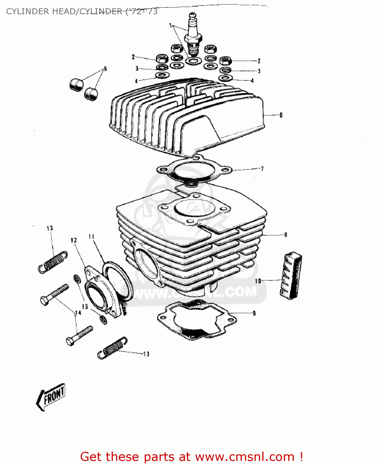 CYLINDER HEAD/CYLINDER ('72-'73 G5C 1975 CANADA