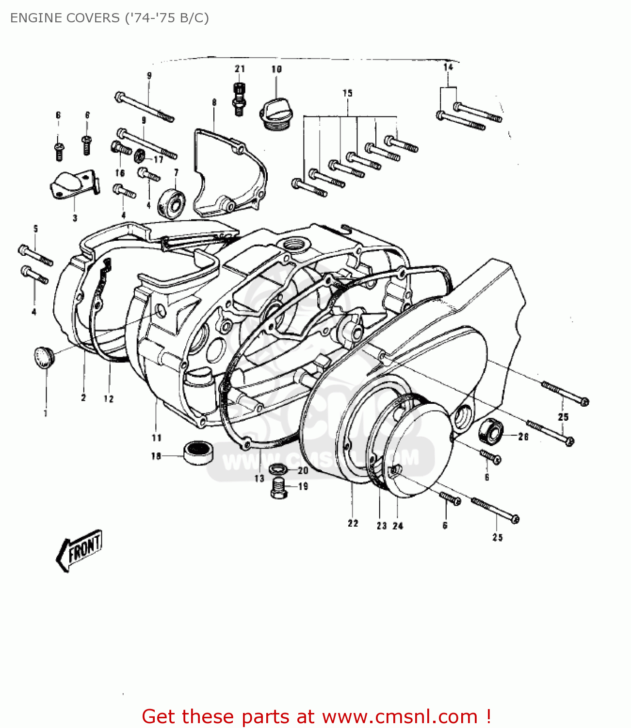 ENGINE COVERS ('74-'75 B/C) G5C 1975 CANADA