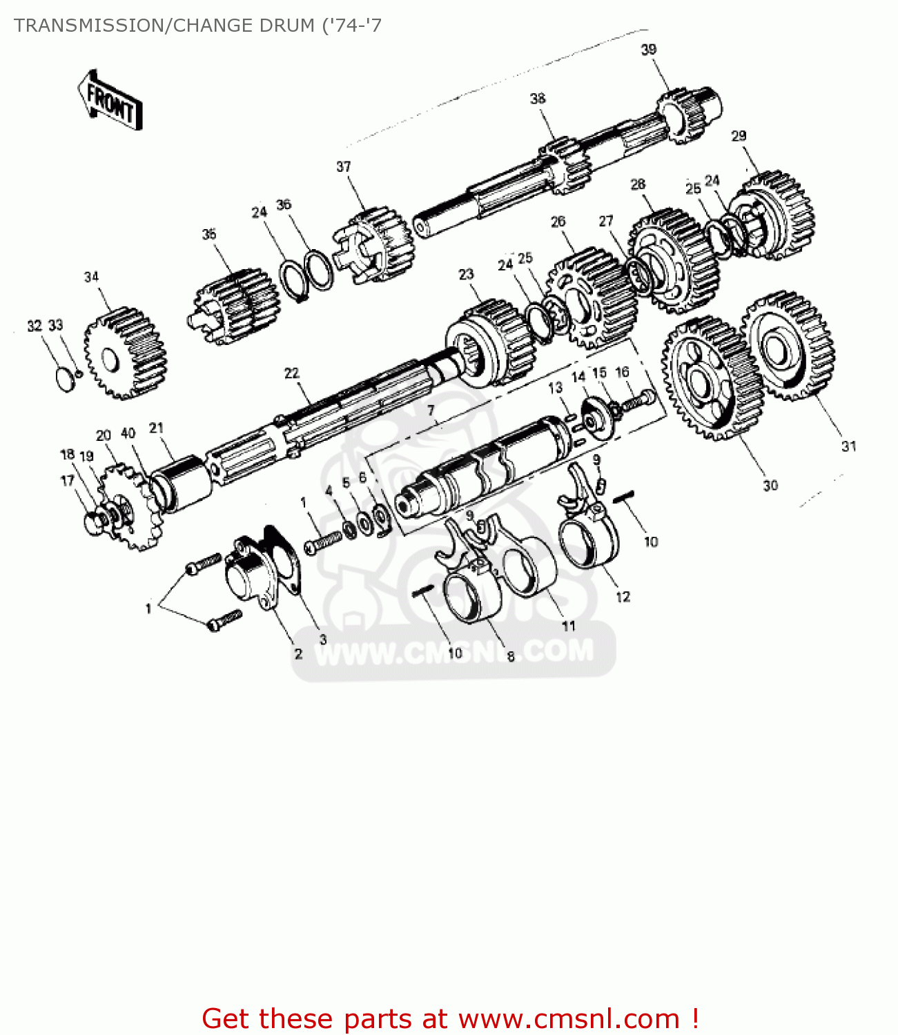 TRANSMISSION/CHANGE DRUM ('74-'7 G5C 1975 CANADA