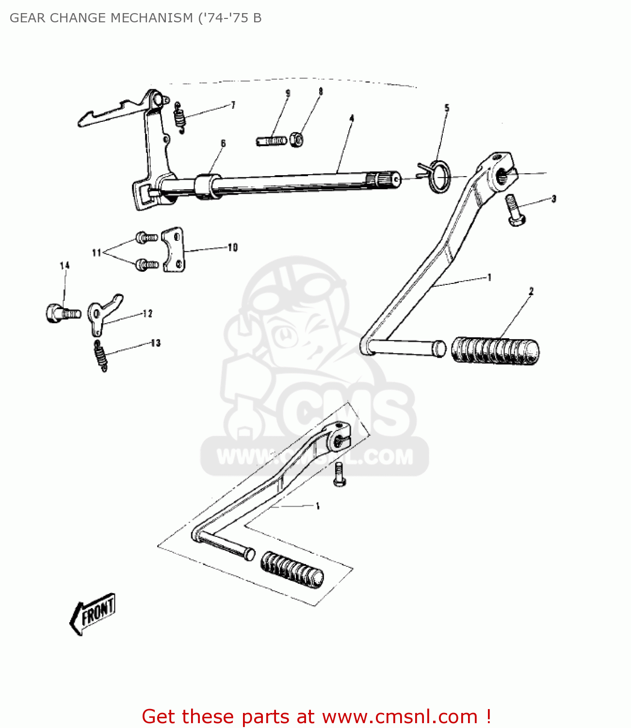 GEAR CHANGE MECHANISM ('74-'75 B G5C 1975 CANADA