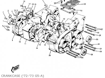 CRANKCASE ('72-'73 G5-A) - G5C 1975 CANADA