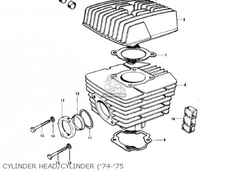 CYLINDER HEAD/CYLINDER ('74-'75 - G5C 1975 CANADA