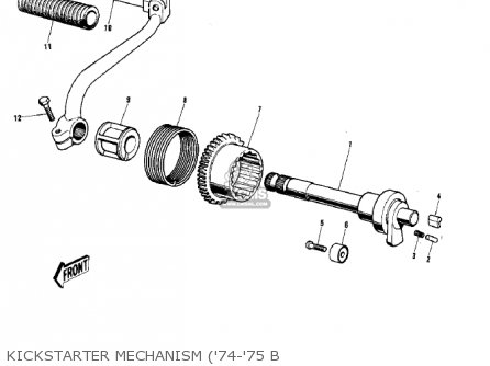 KICKSTARTER MECHANISM ('74-'75 B - G5C 1975 CANADA
