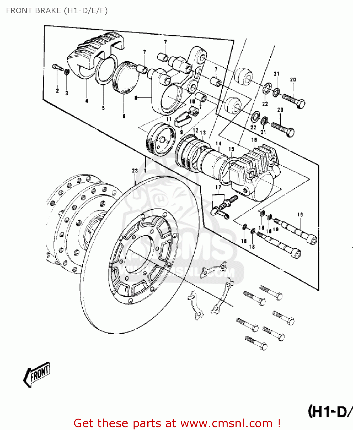 Kawasaki H1 1970 CANADA FRONT BRAKE (H1-D/E/F) - buy original FRONT ...