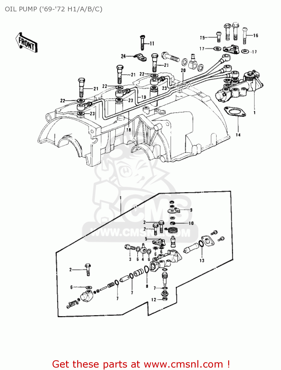 OIL PUMP ('69-'72 H1/A/B/C) H1 1970 CANADA