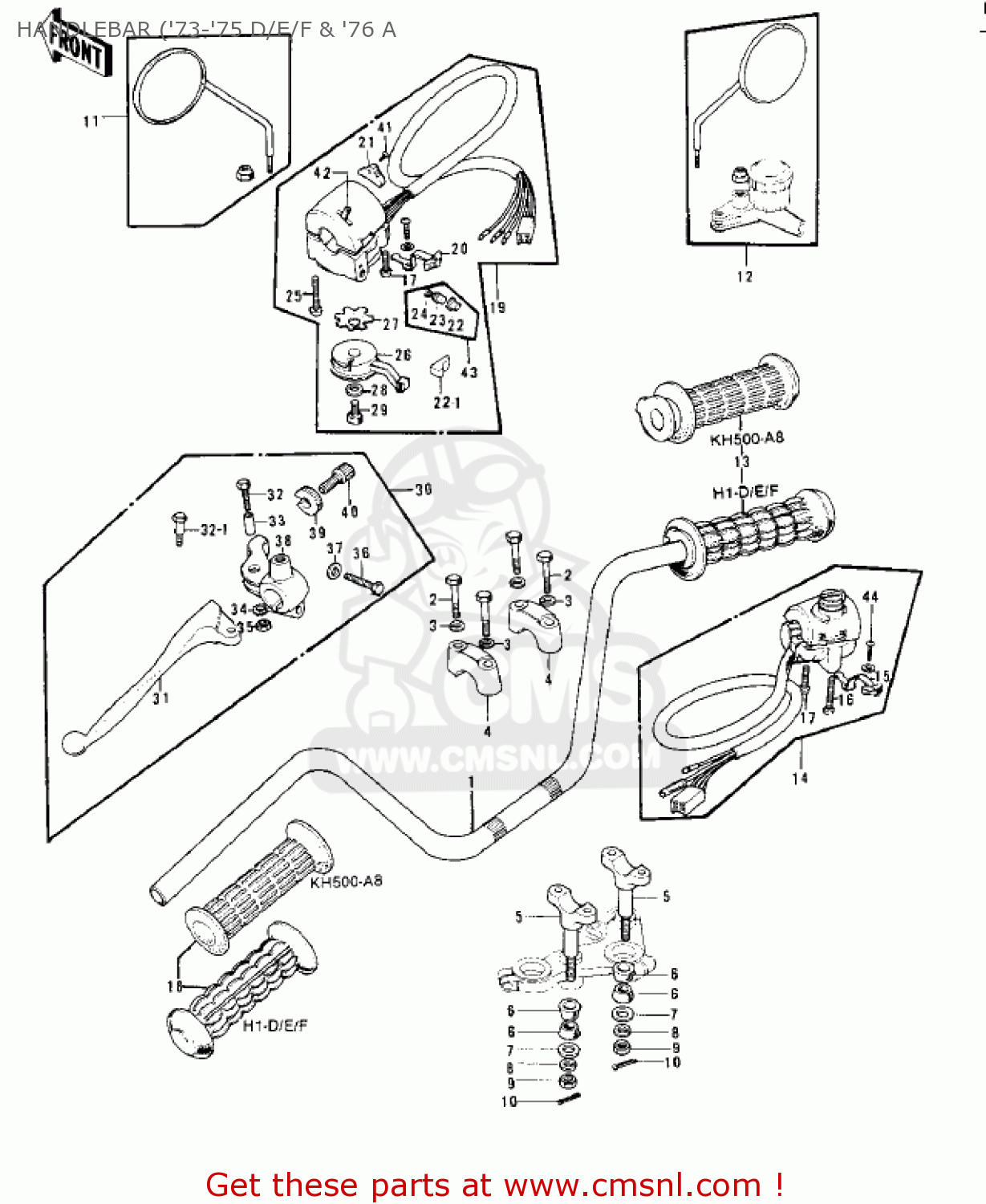 HANDLEBAR ('73-'75 D/E/F & '76 A H1 1970 CANADA
