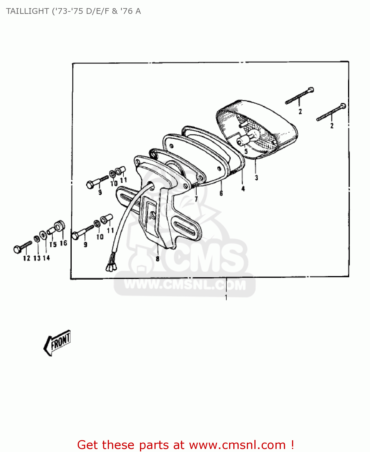 TAILLIGHT ('73-'75 D/E/F & '76 A H1 1970 CANADA