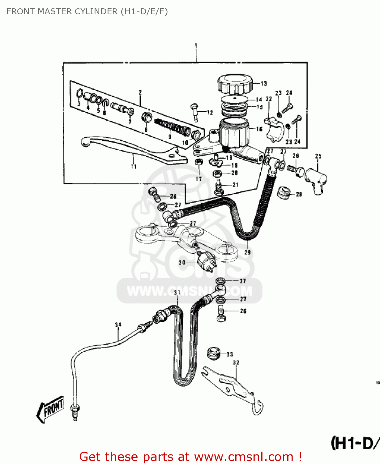 FRONT MASTER CYLINDER (H1-D/E/F) H1 1970 CANADA