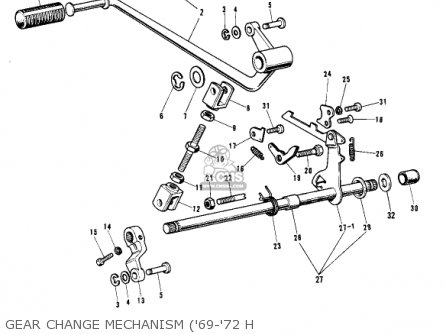 GEAR CHANGE MECHANISM ('69-'72 H - H1 1970 CANADA