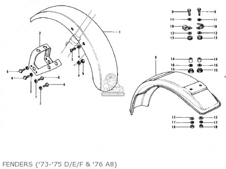 FENDERS ('73-'75 D/E/F & '76 A8) - H1 1970 CANADA