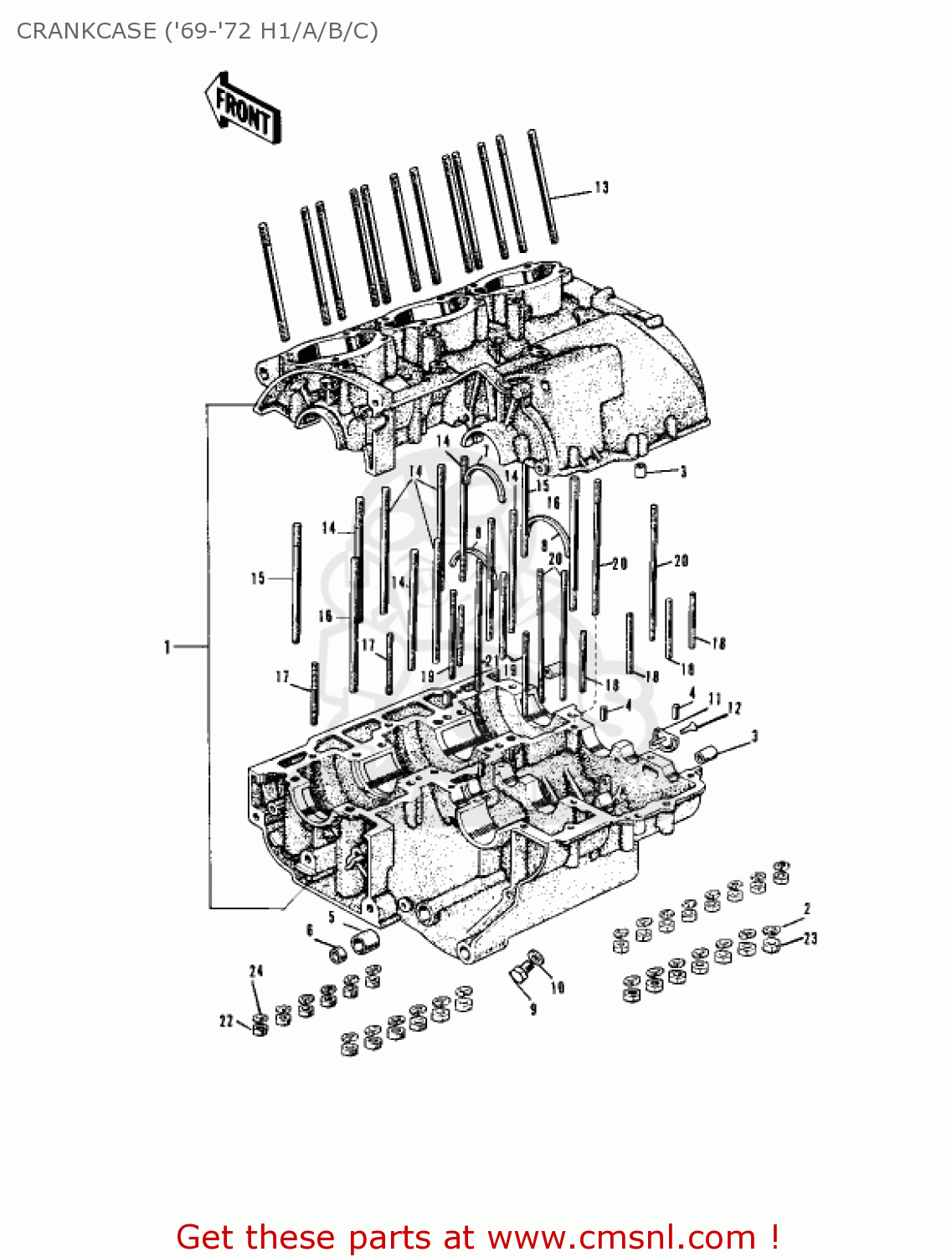 CRANKCASE ('69-'72 H1/A/B/C) H1 MACH III 1969 CANADA