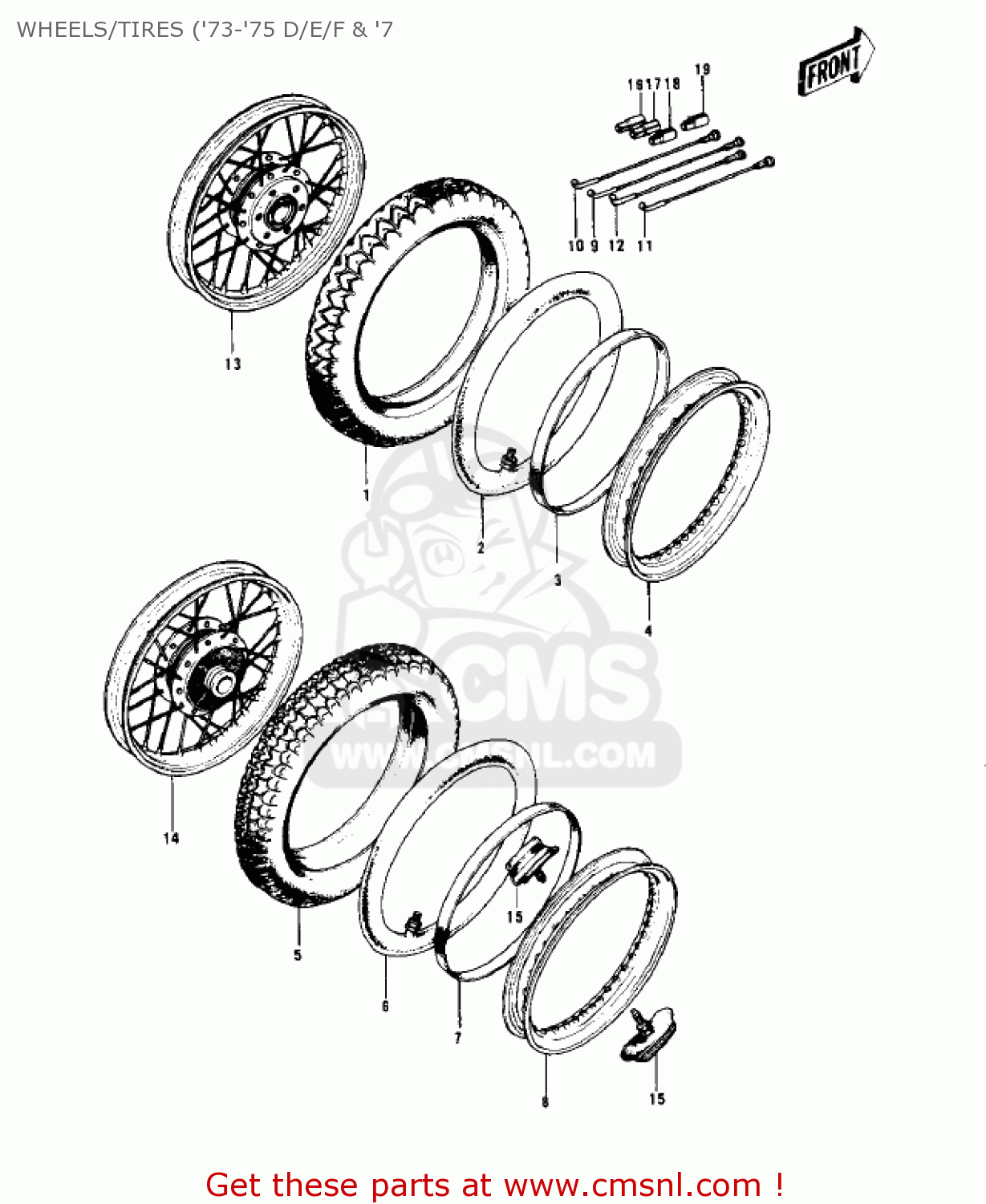 WHEELS/TIRES ('73-'75 D/E/F & '7 H1 MACH III 1969 CANADA