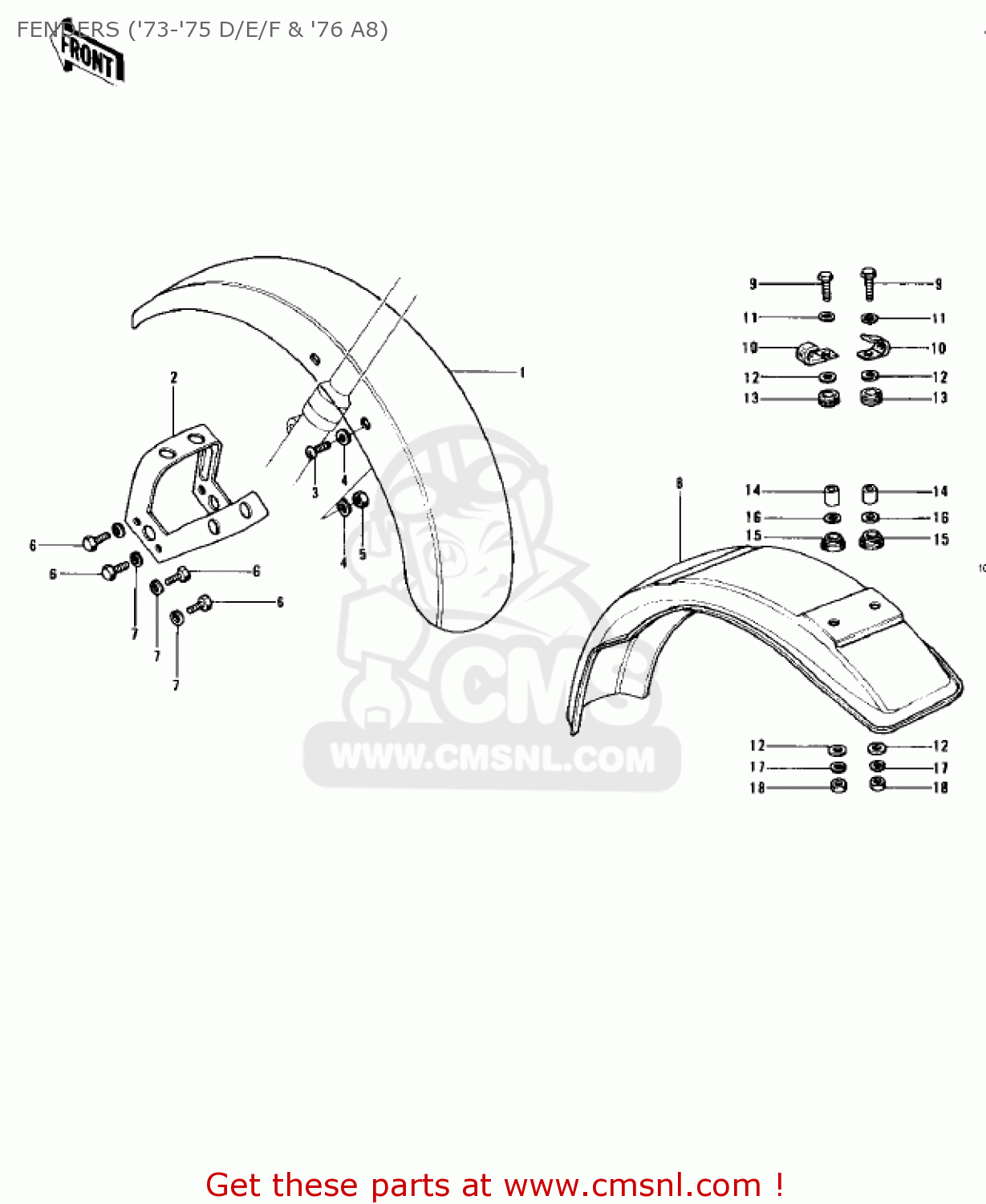 FENDERS ('73-'75 D/E/F & '76 A8) H1 MACH III 1969 CANADA