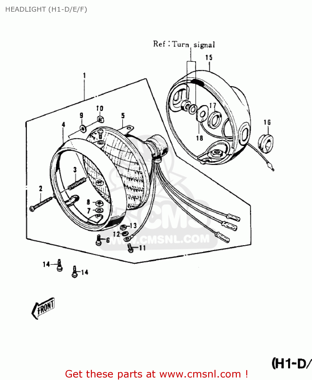 HEADLIGHT (H1-D/E/F) H1 MACH III 1969 CANADA