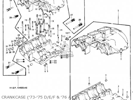 CRANKCASE ('73-'75 D/E/F & '76 A - H1 MACH III 1969 CANADA