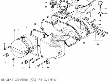 ENGINE COVERS ('73-'75 D/E/F & ' - H1 MACH III 1969 CANADA