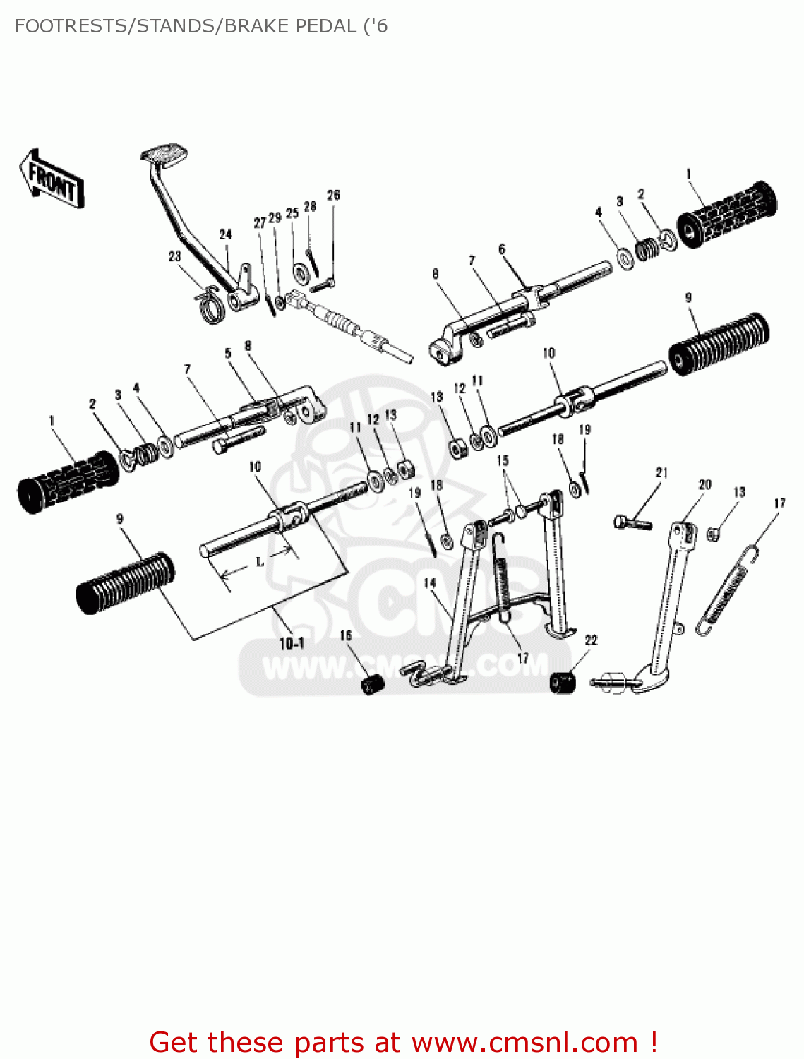 FOOTRESTS/STANDS/BRAKE PEDAL ('6 H1A 1971 CANADA