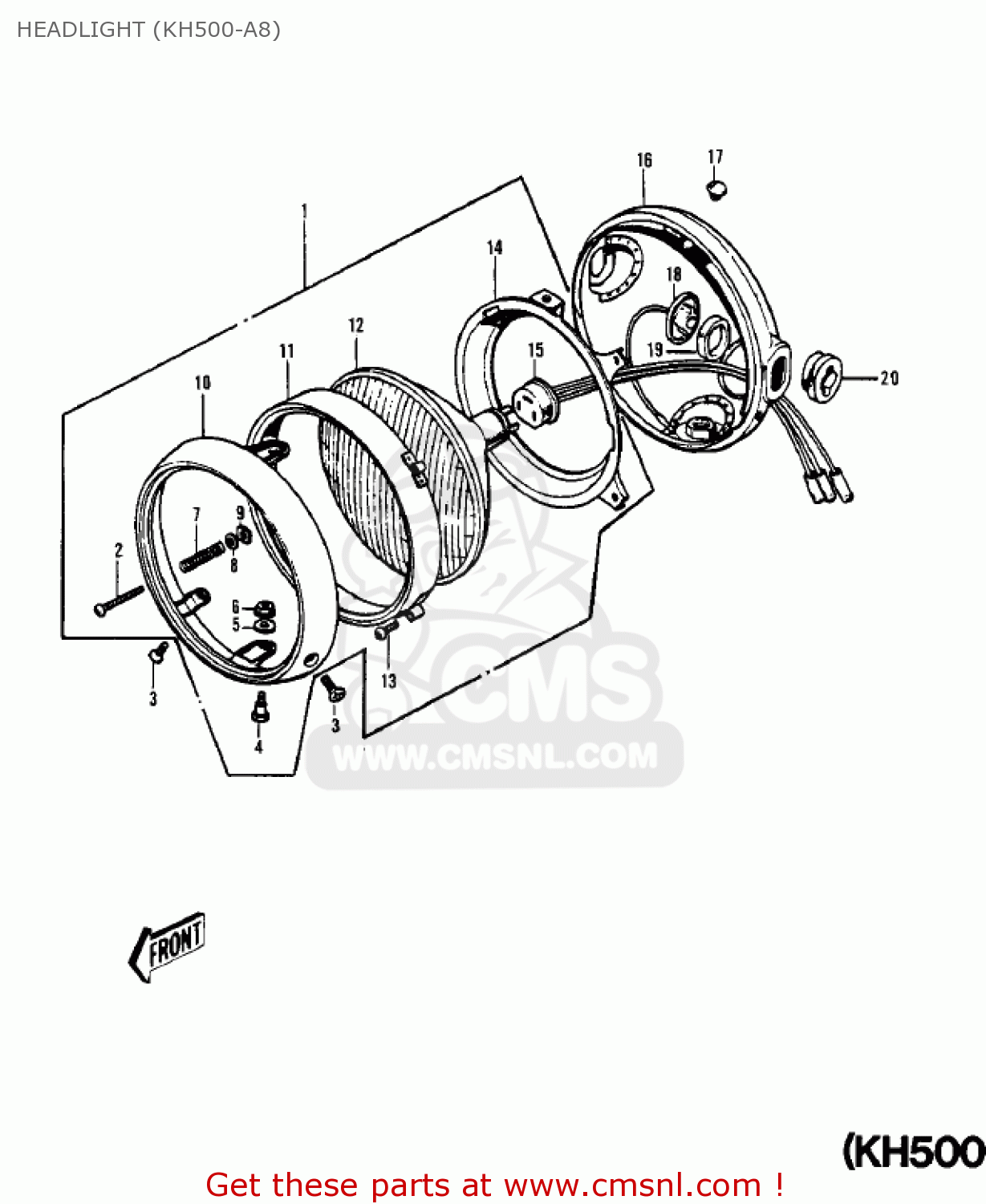 HEADLIGHT (KH500-A8) H1A 1971 CANADA