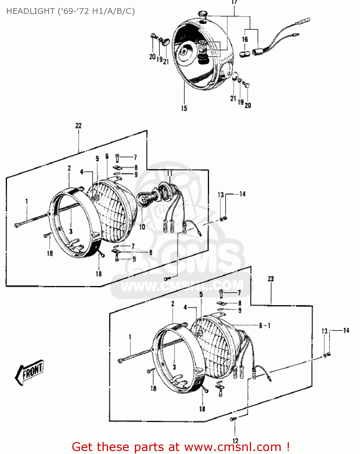 HEADLIGHT ('69-'72 H1/A/B/C) H1A 1971 CANADA