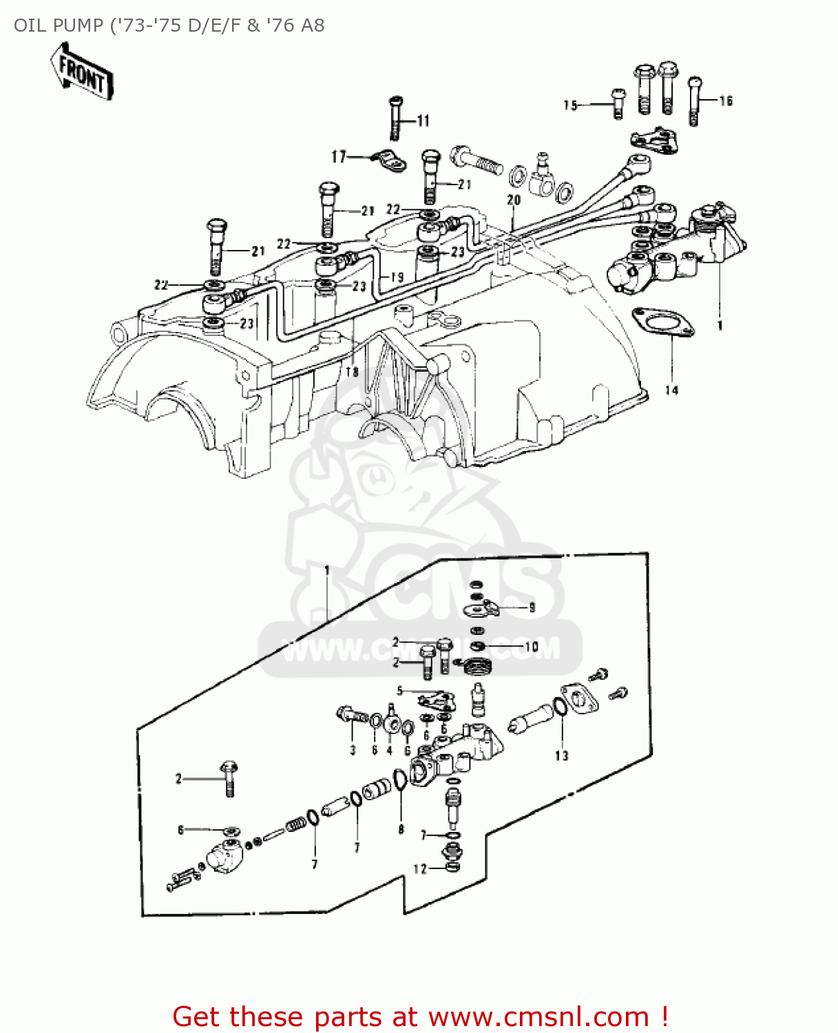 OIL PUMP ('73-'75 D/E/F & '76 A8 H1A 1971 CANADA