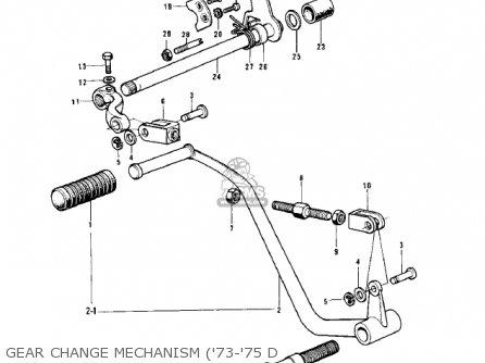 GEAR CHANGE MECHANISM ('73-'75 D - H1A 1971 CANADA