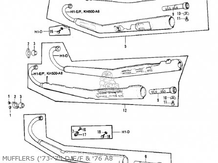 MUFFLERS ('73-'75 D/E/F & '76 A8 - H1A 1971 CANADA