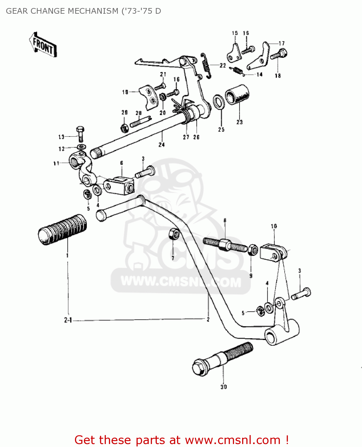 GEAR CHANGE MECHANISM ('73-'75 D H1B 1972 CANADA