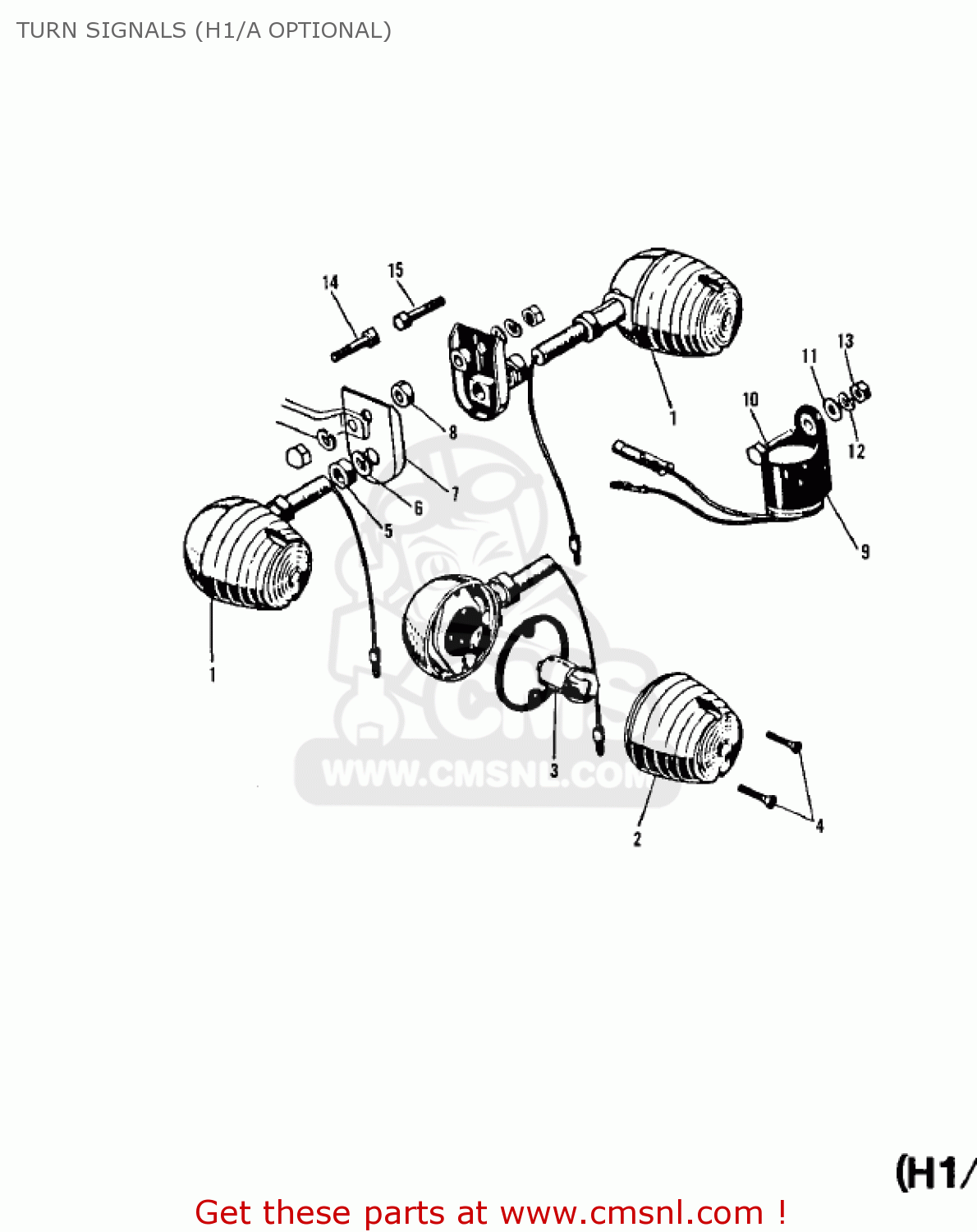 TURN SIGNALS (H1/A OPTIONAL) H1B 1972 CANADA