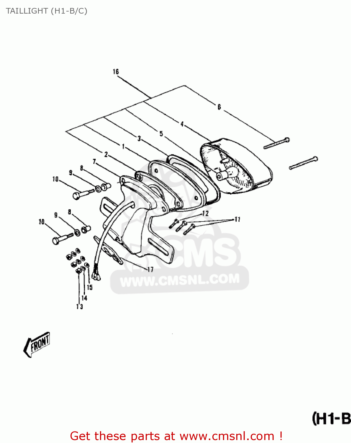 TAILLIGHT (H1-B/C) H1B 1972 CANADA