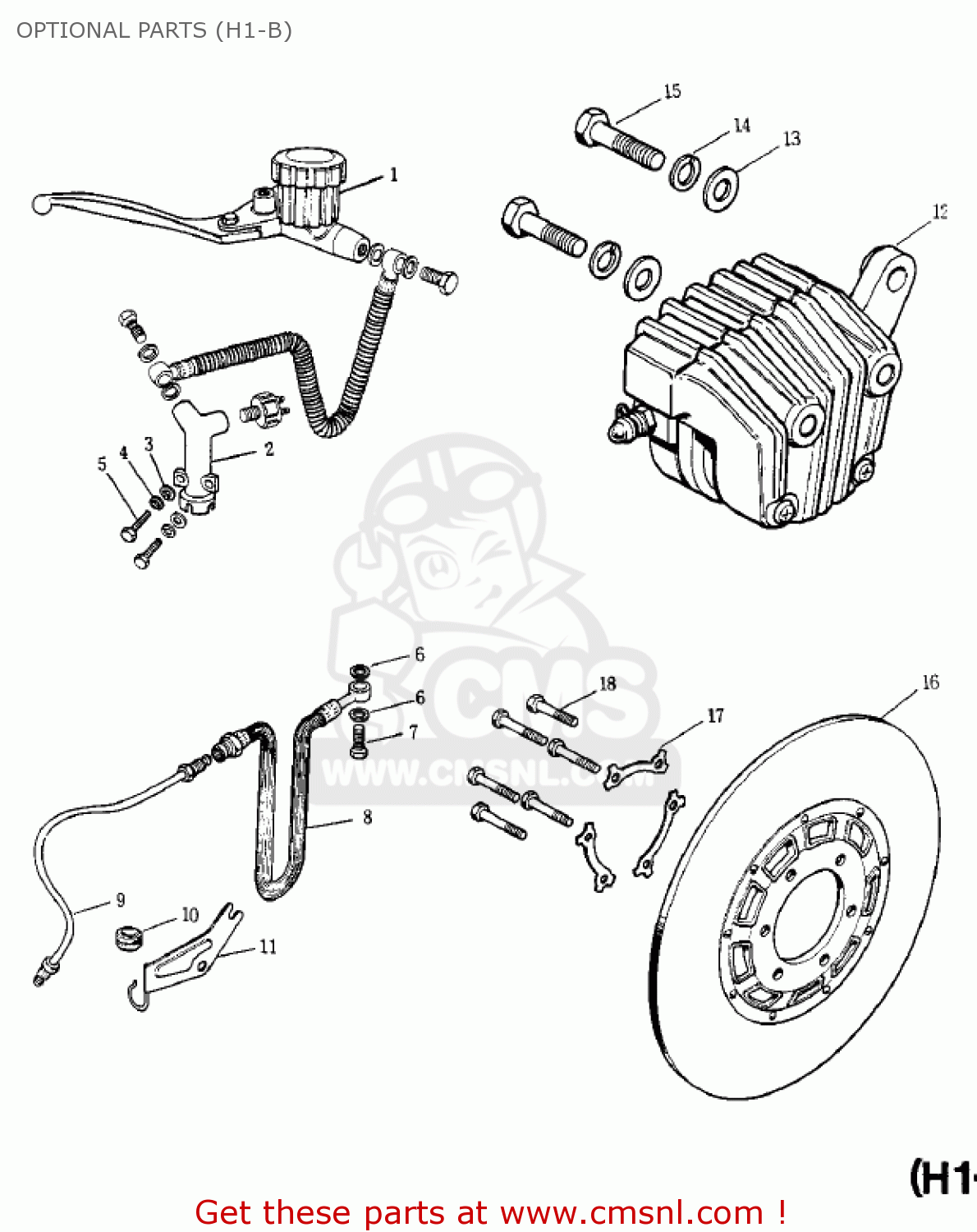OPTIONAL PARTS (H1-B) H1B 1972 CANADA