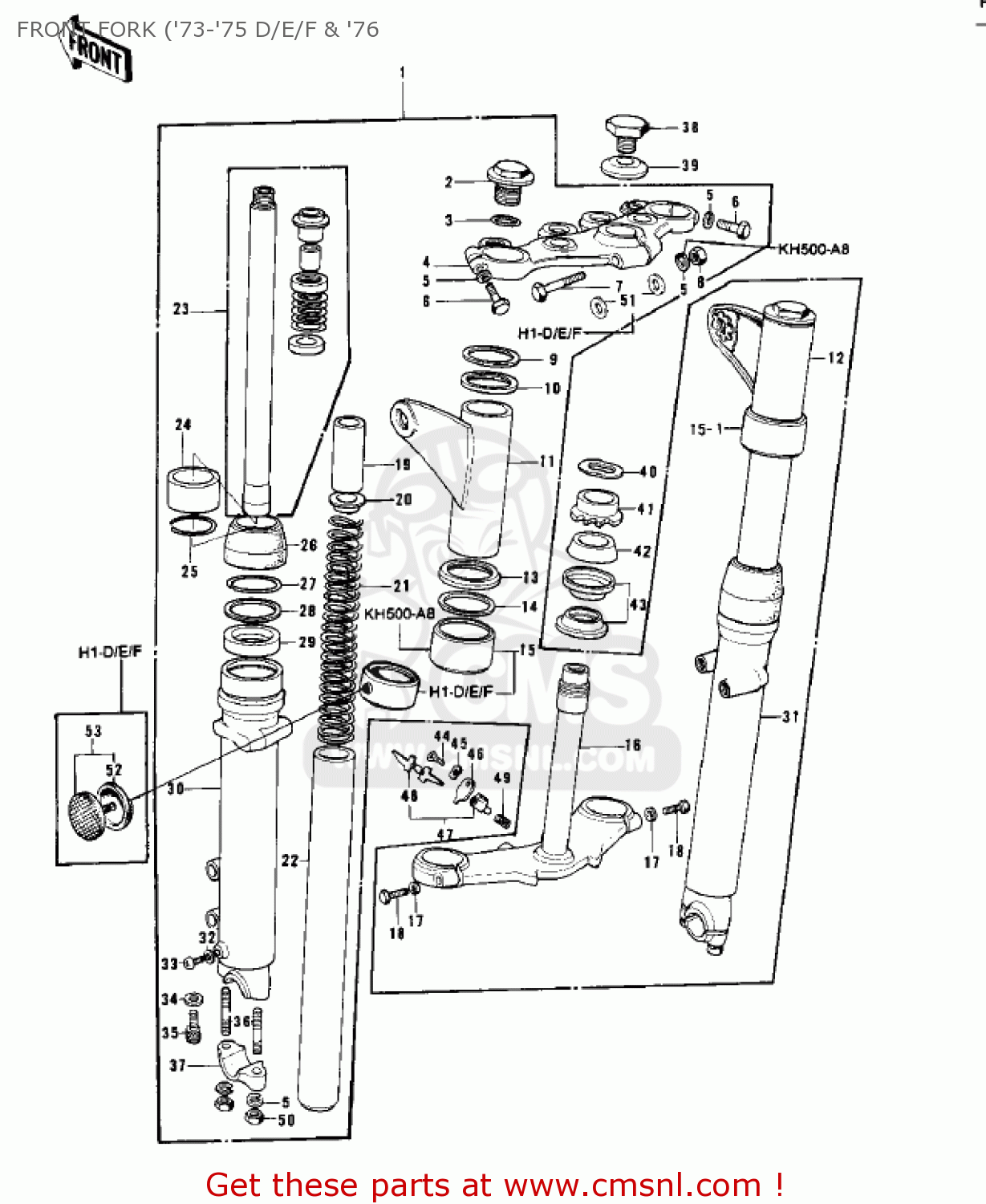 FRONT FORK ('73-'75 D/E/F & '76 H1B 1972 CANADA