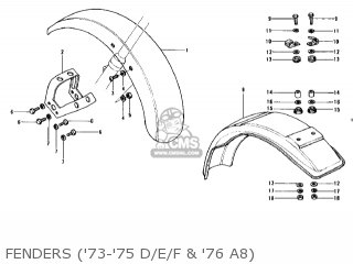 FENDERS ('73-'75 D/E/F & '76 A8) - H1B 1972 CANADA