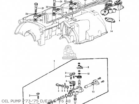 OIL PUMP ('73-'75 D/E/F & '76 A8 - H1B 1972 CANADA