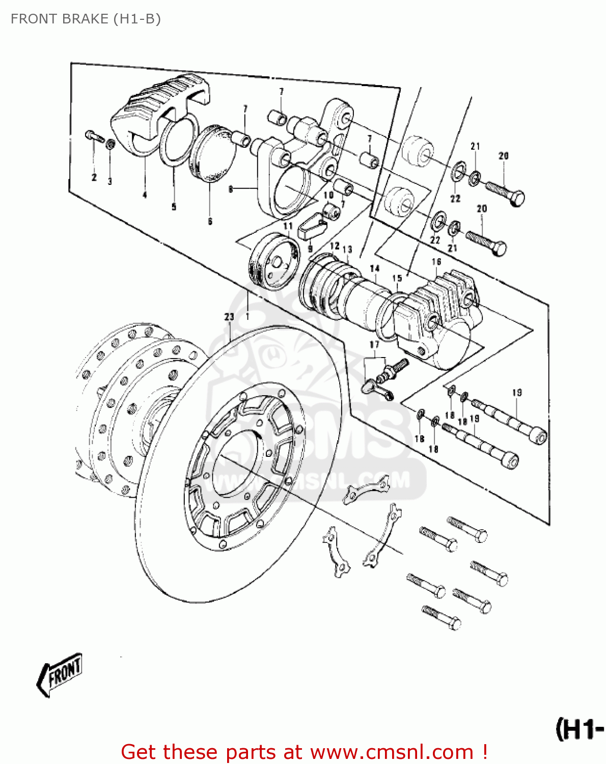 Kawasaki H1D 1973 CANADA FRONT BRAKE (H1-B) - buy original FRONT BRAKE ...