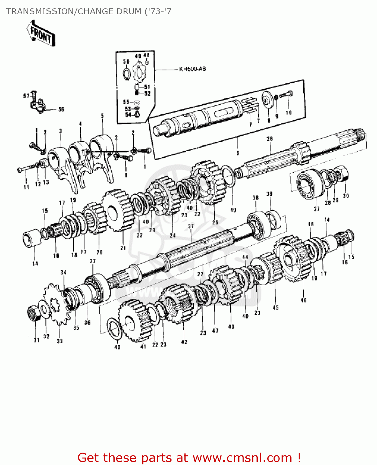 TRANSMISSION/CHANGE DRUM ('73-'7 H1D 1973 CANADA