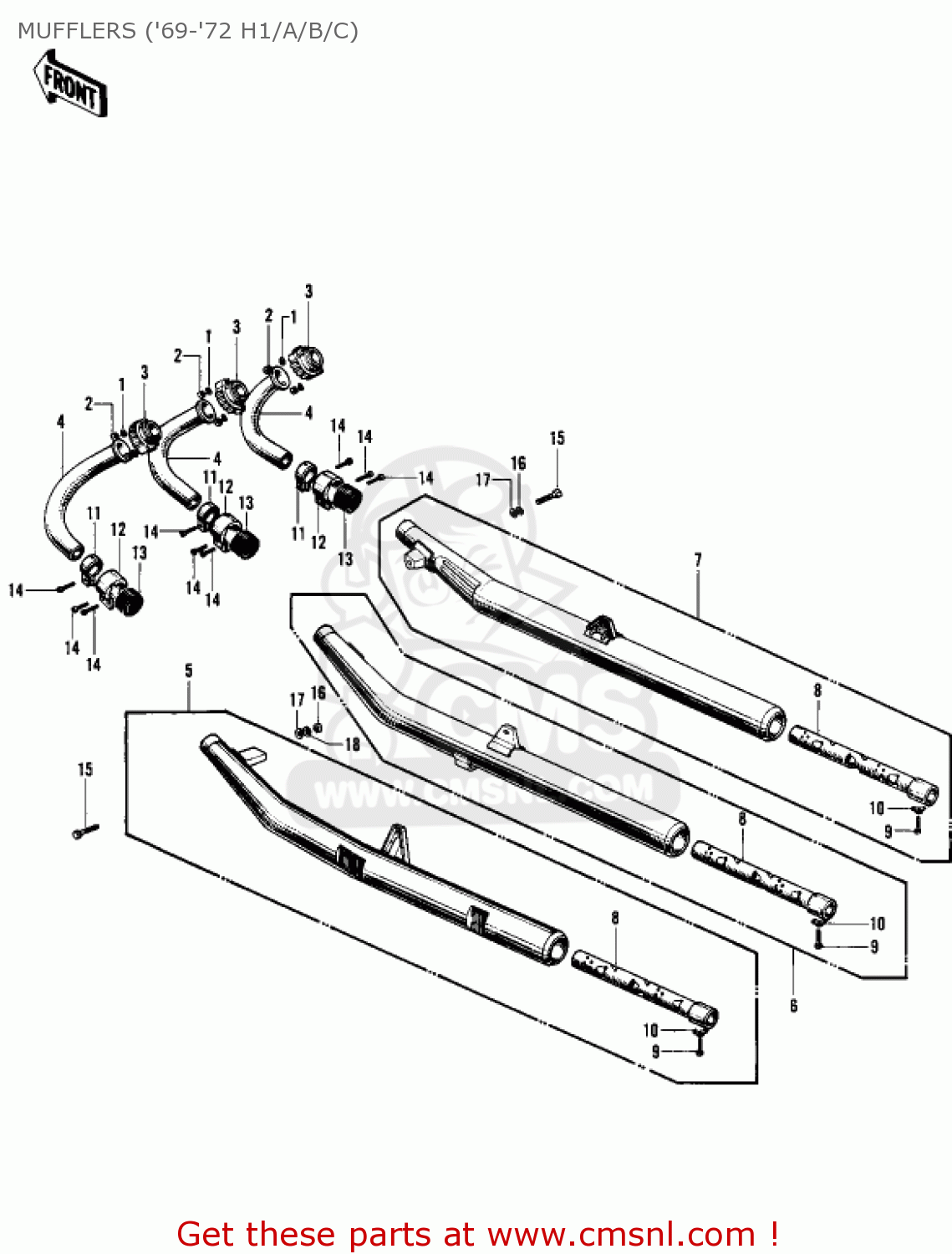 MUFFLERS ('69-'72 H1/A/B/C) H1D 1973 CANADA