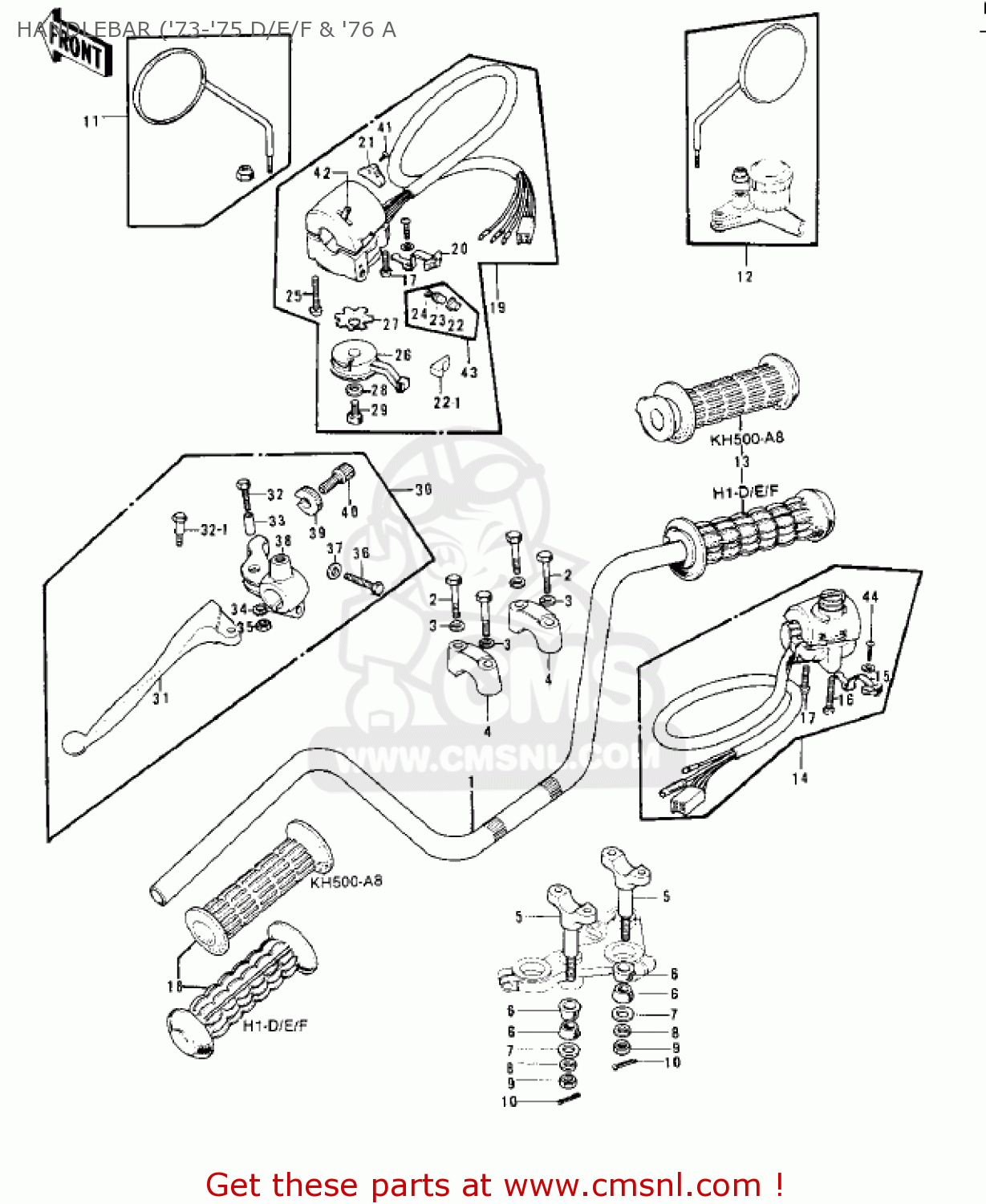 HANDLEBAR ('73-'75 D/E/F & '76 A H1D 1973 CANADA