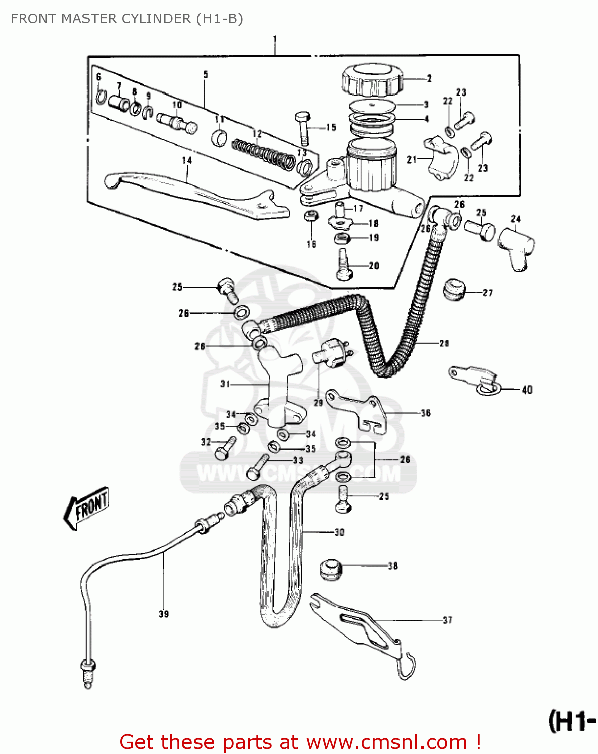 FRONT MASTER CYLINDER (H1-B) H1D 1973 CANADA