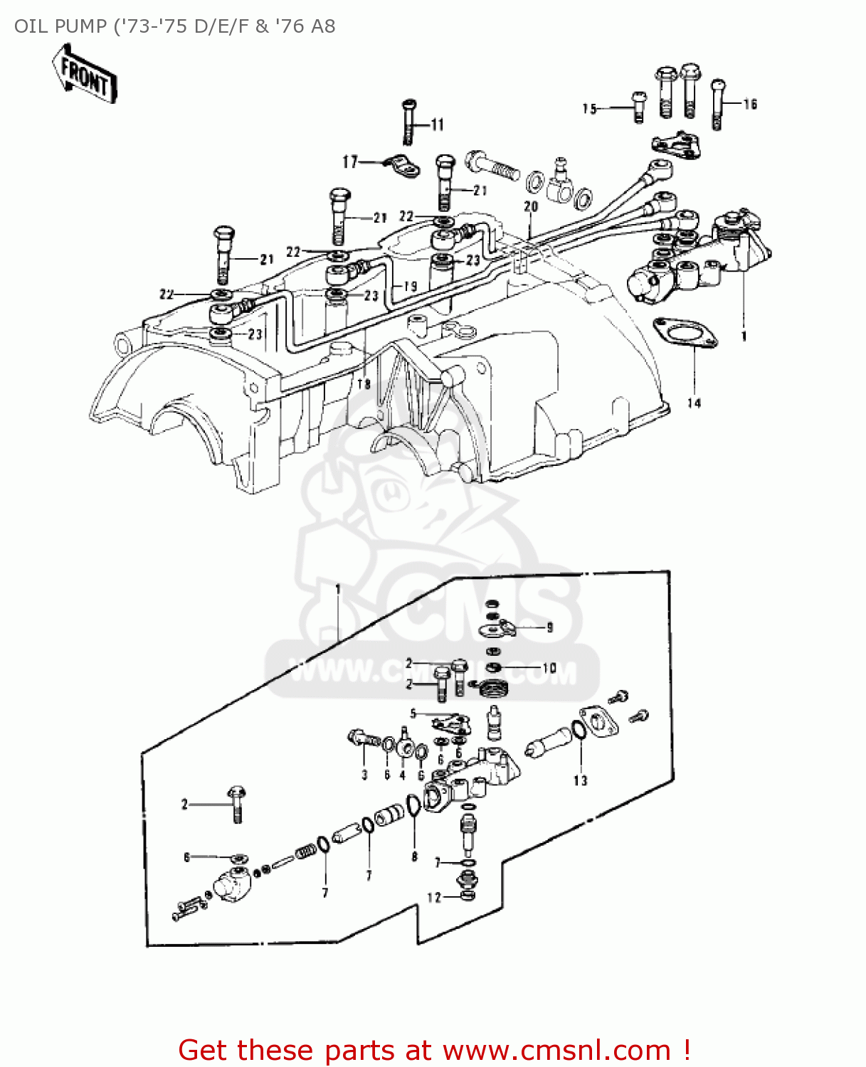 OIL PUMP ('73-'75 D/E/F & '76 A8 H1D 1973 CANADA