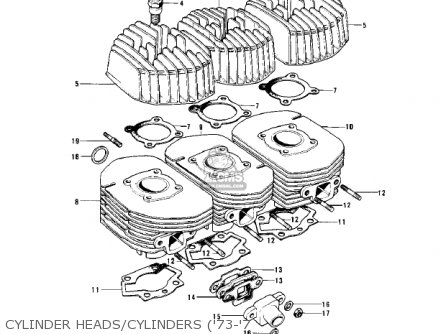 CYLINDER HEADS/CYLINDERS ('73-'7 - H1D 1973 CANADA