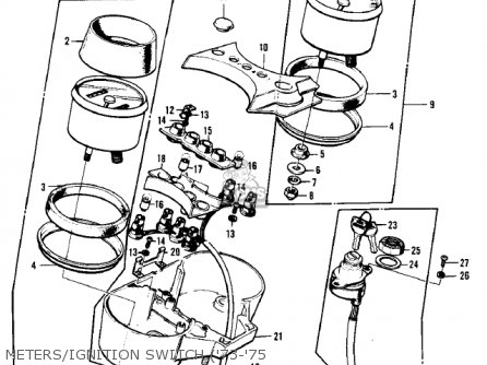 METERS/IGNITION SWITCH ('73-'75 - H1D 1973 CANADA