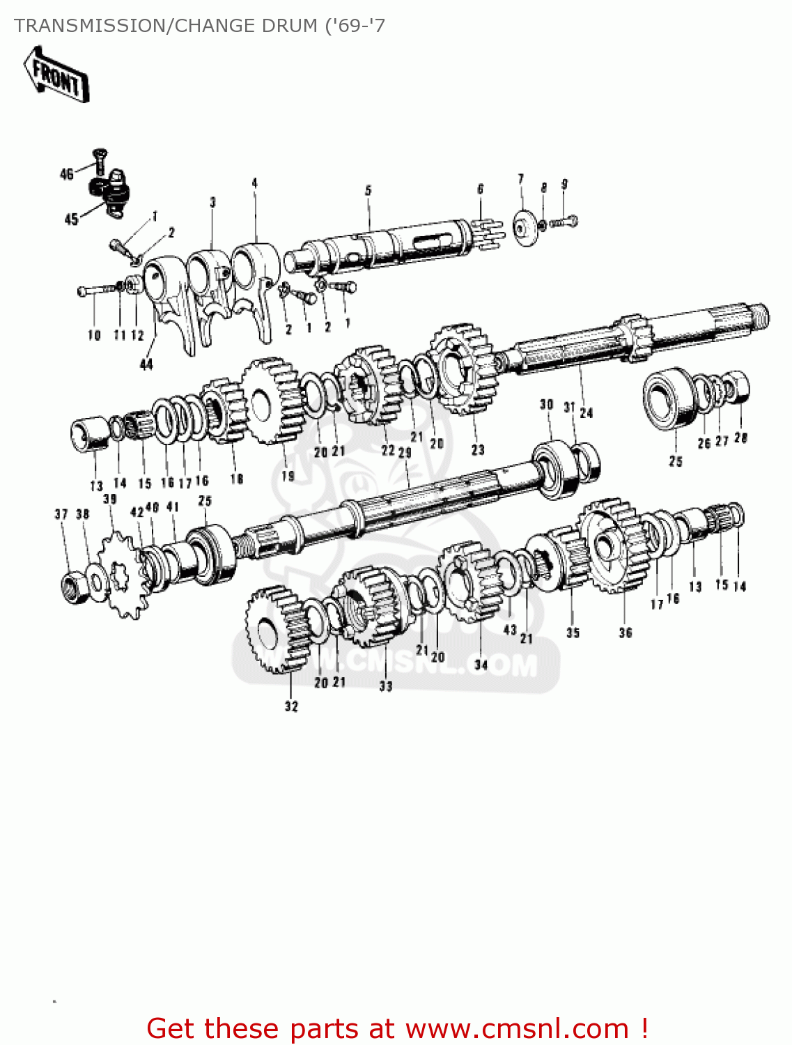 TRANSMISSION/CHANGE DRUM ('69-'7 H1E 1974 CANADA