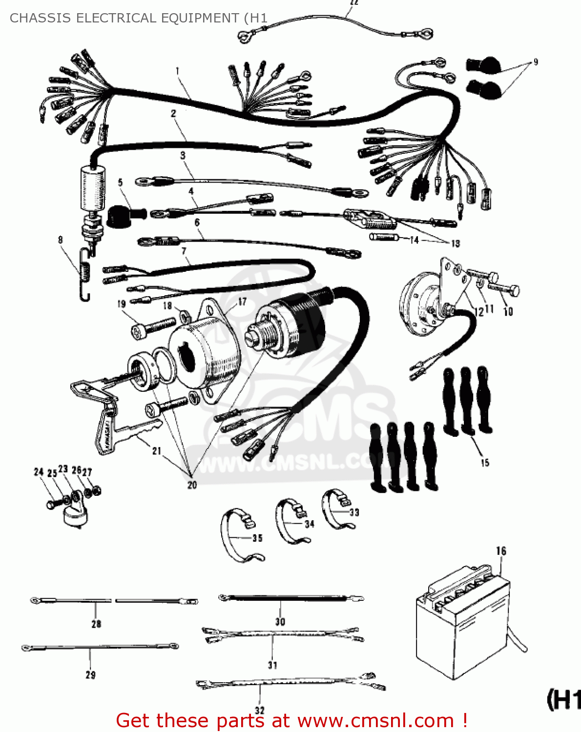 CHASSIS ELECTRICAL EQUIPMENT (H1 H1E 1974 CANADA