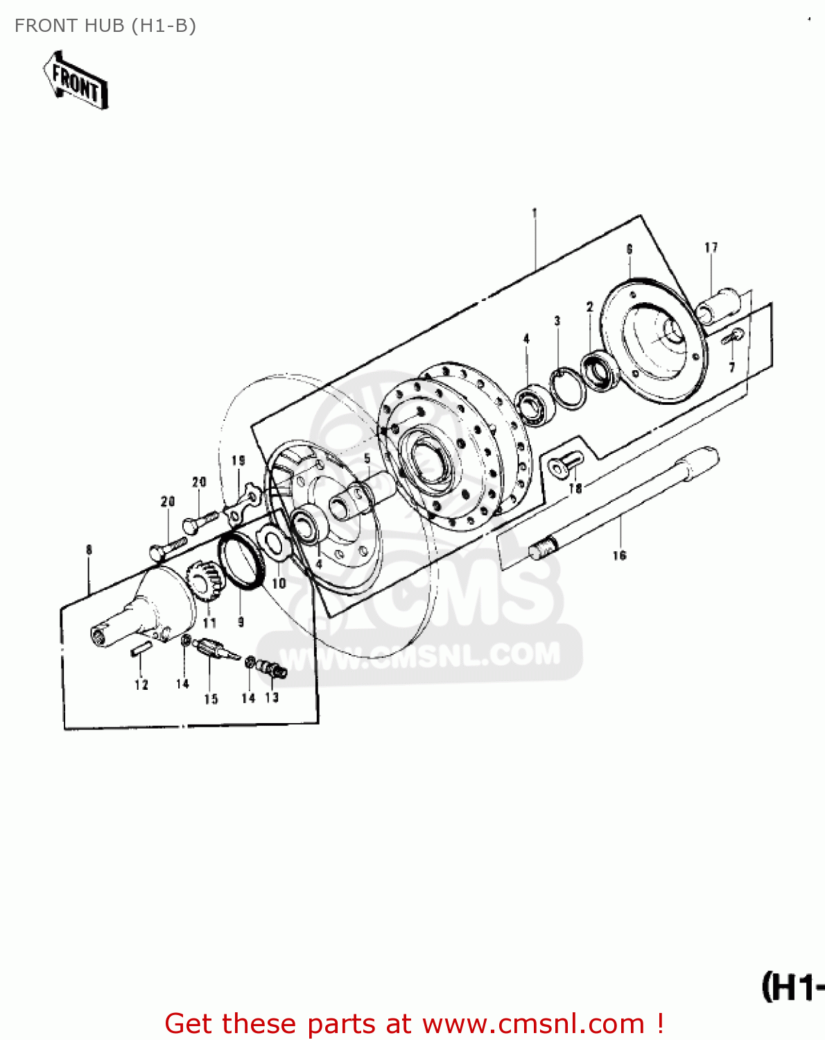 FRONT HUB (H1-B) H1E 1974 CANADA