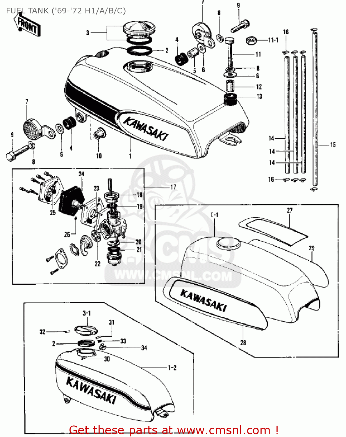 FUEL TANK ('69-'72 H1/A/B/C) H1E 1974 CANADA