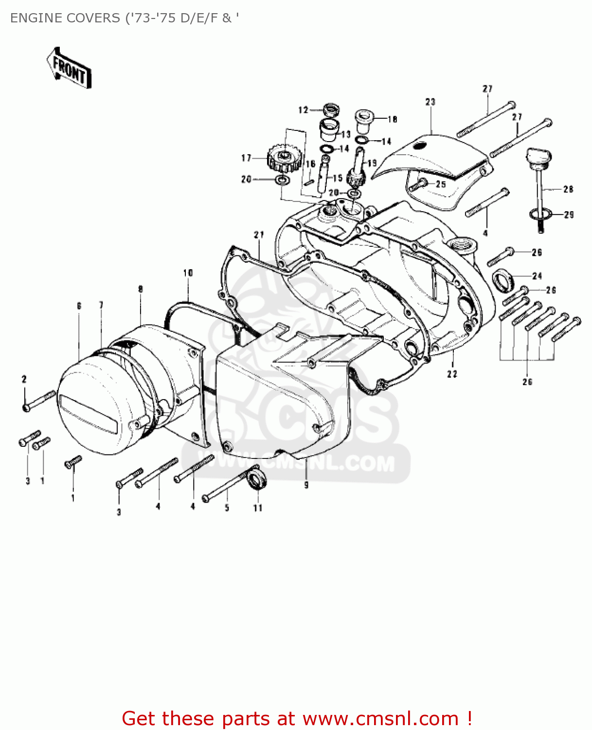 ENGINE COVERS ('73-'75 D/E/F & ' H1E 1974 CANADA