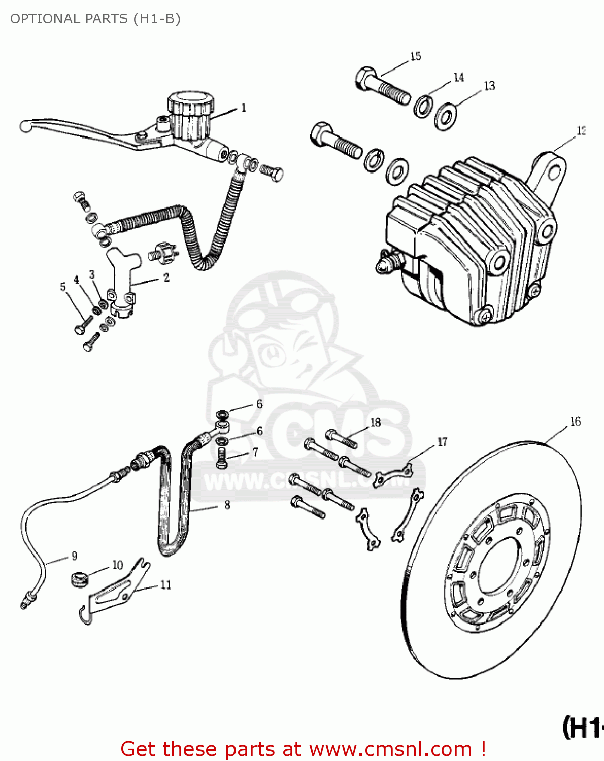OPTIONAL PARTS (H1-B) H1E 1974 CANADA