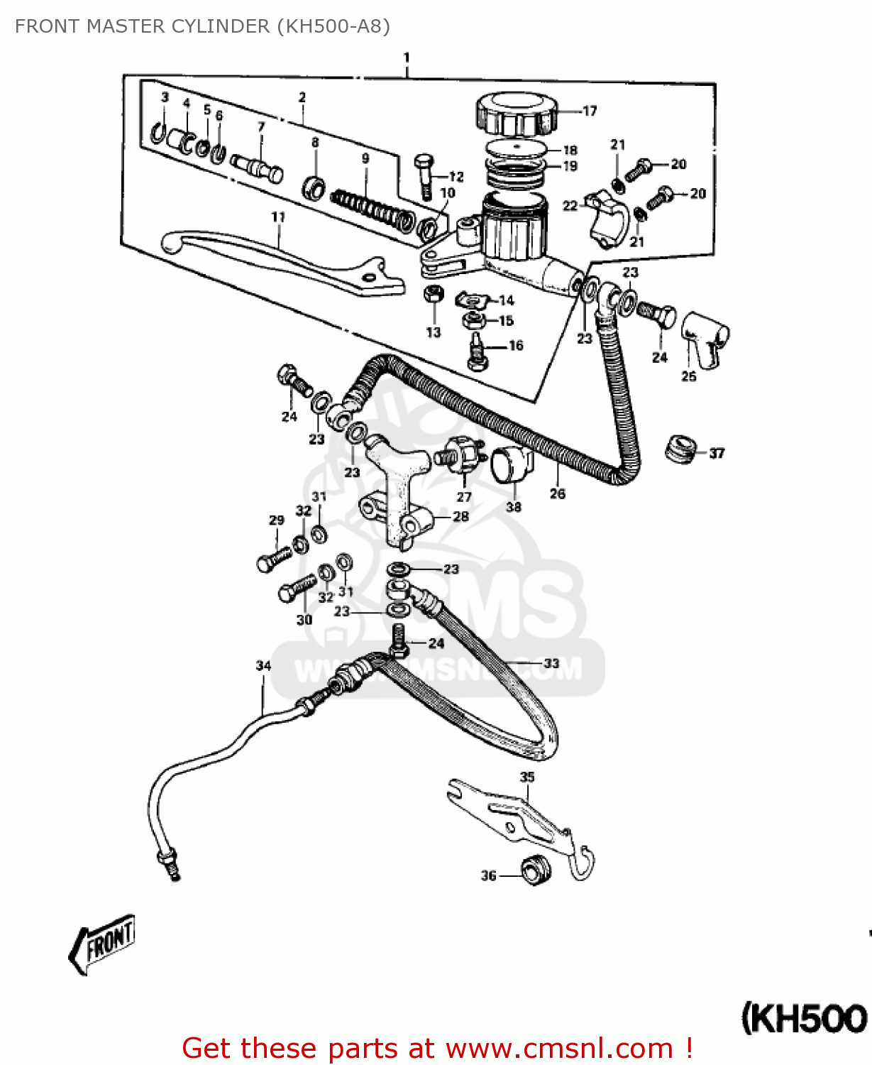 FRONT MASTER CYLINDER (KH500-A8) H1E 1974 CANADA