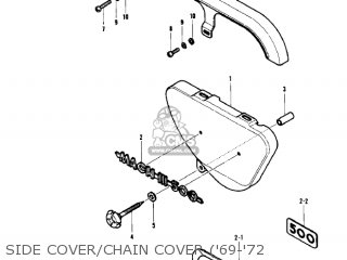 SIDE COVER/CHAIN COVER ('69-'72 - H1E 1974 CANADA